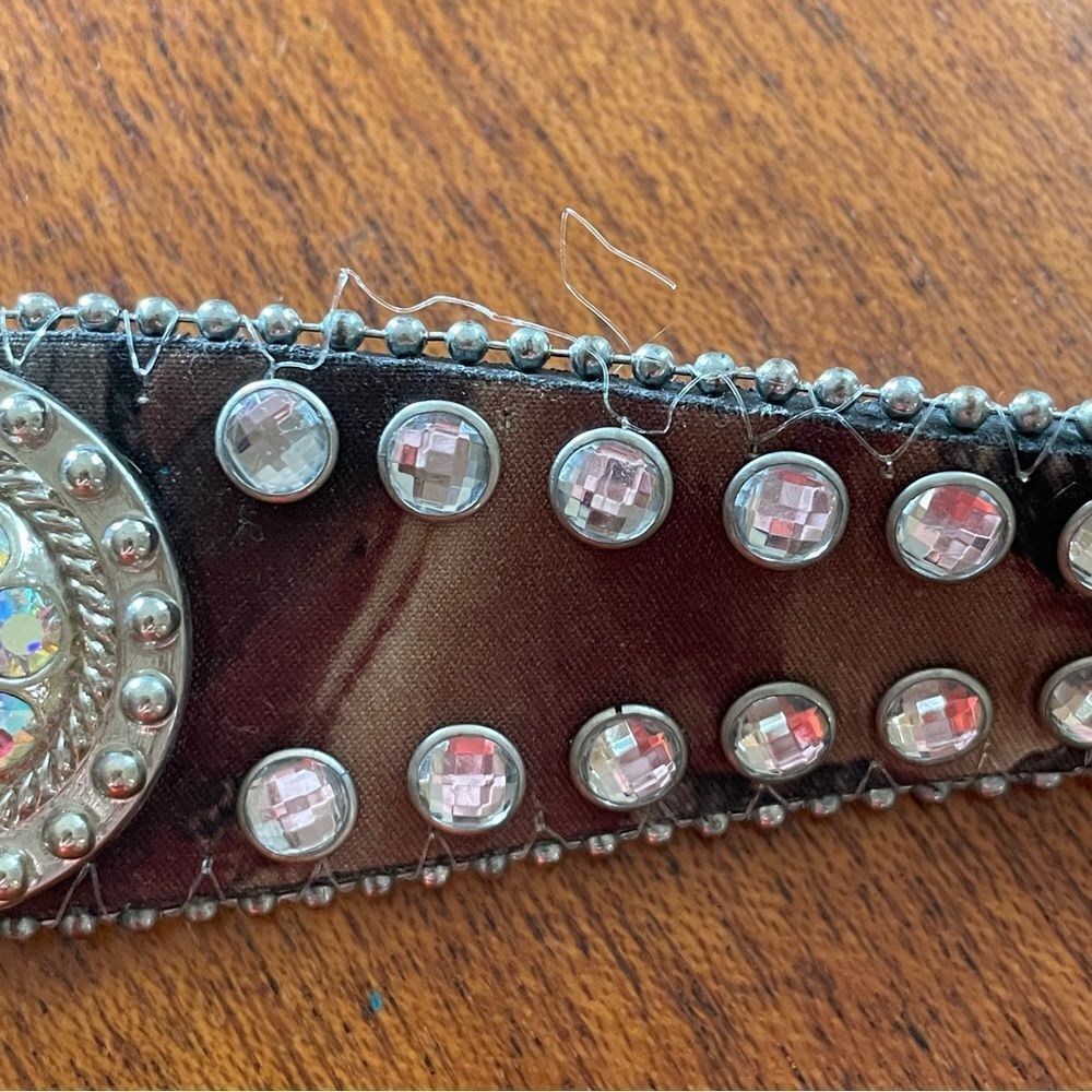 Blazin Roxx Mossy Oak Breakup Camo Leather Belt Size Small 38” end to end - Picture 12 of 13